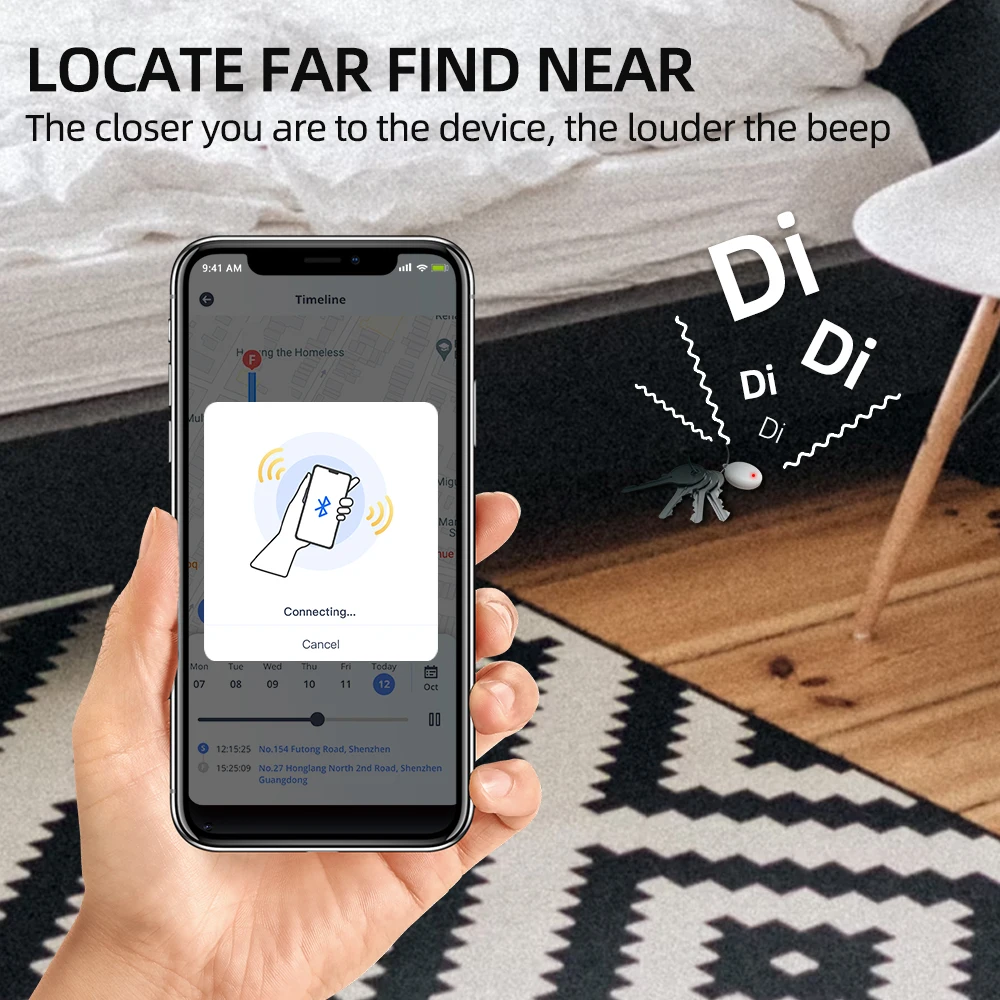 Jimi PB704 Bluetooth Tag GPS Tracker Anti-lose Security Smart Finder Trackers For Apple Find My Key Earbud Luggage With Free APP