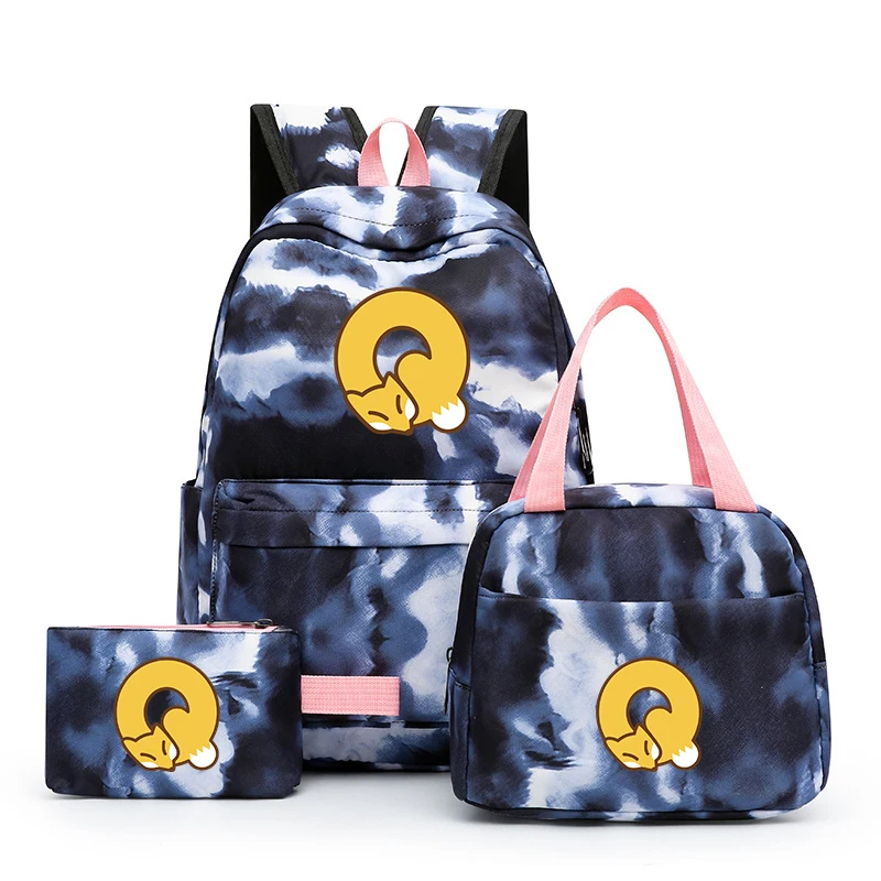 

3Pcs/set Animal 26 English Letters Backpack Student Bag Back To School Backpack for Girl Child Kawaii Lunch Bag Pencil Case