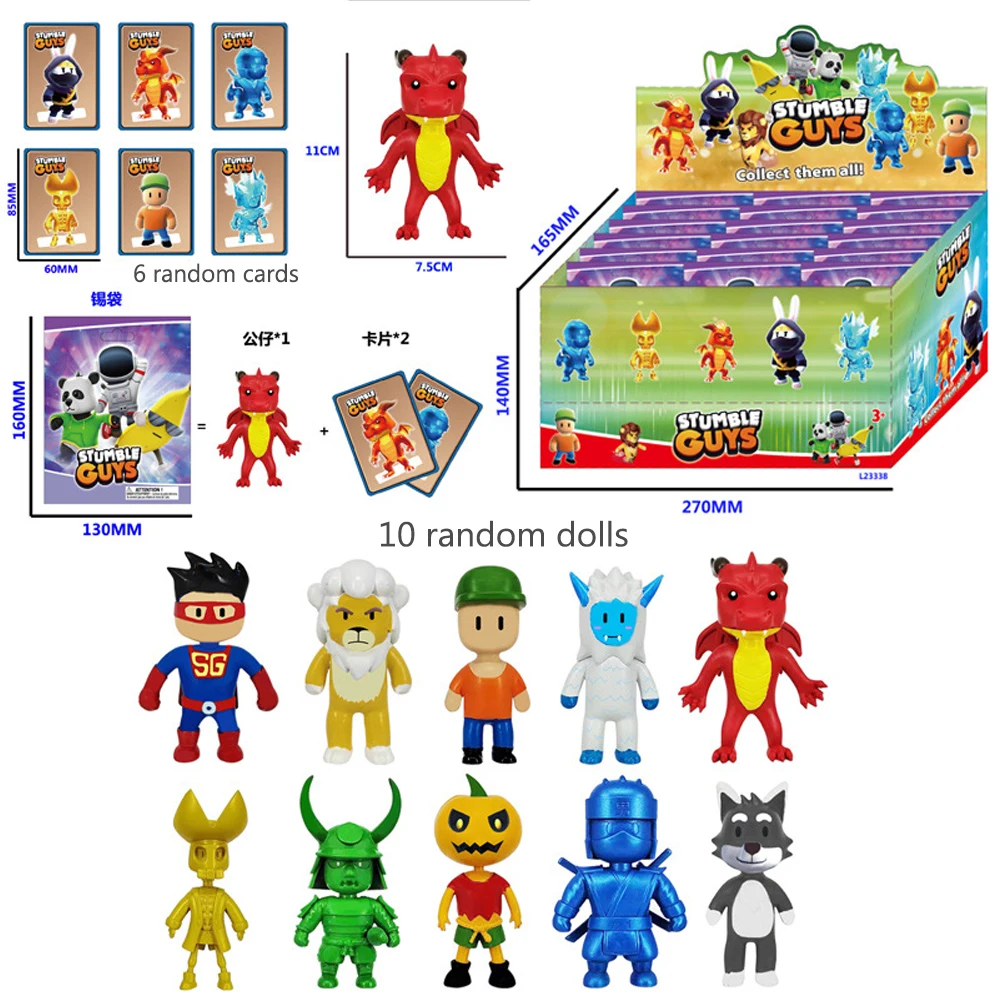 24 pieces/box random PVC juguetes Stumble Guys card game model Stumble