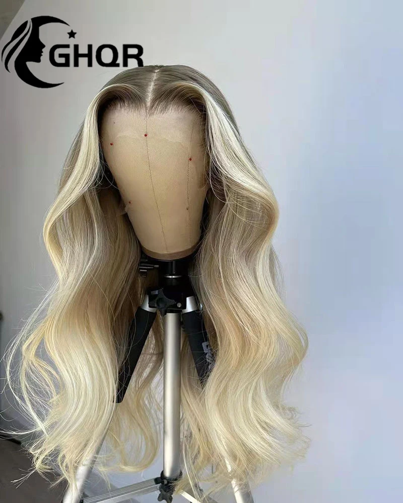 Blonde Wigs Human Hair Brazilian Virgin 613 Lace Frontal Wigs for Women Natural Wave Ombre 360 Full Lace Front Wigs Transparent