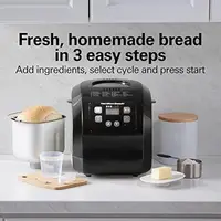 Bread Maker Machine, Digital, Programmable, 12 Settings + Gluten Free, Dishwasher Safe Pan + Kneading Paddle 2