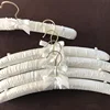 Sponge Clothes Hanger With Hook Silk Satin Fabric Clothes Hanging Clothes Pin Sew Buttons Anti-Slip Wedding Dress White Hangers 4