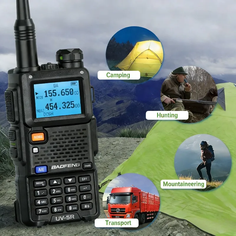 1/2PCS BAOFENG 햄 라디오 핸드헬드 UV-5R 장거리 충전식 양방향 라디오 워키 토키 캠핑 사냥 생존용