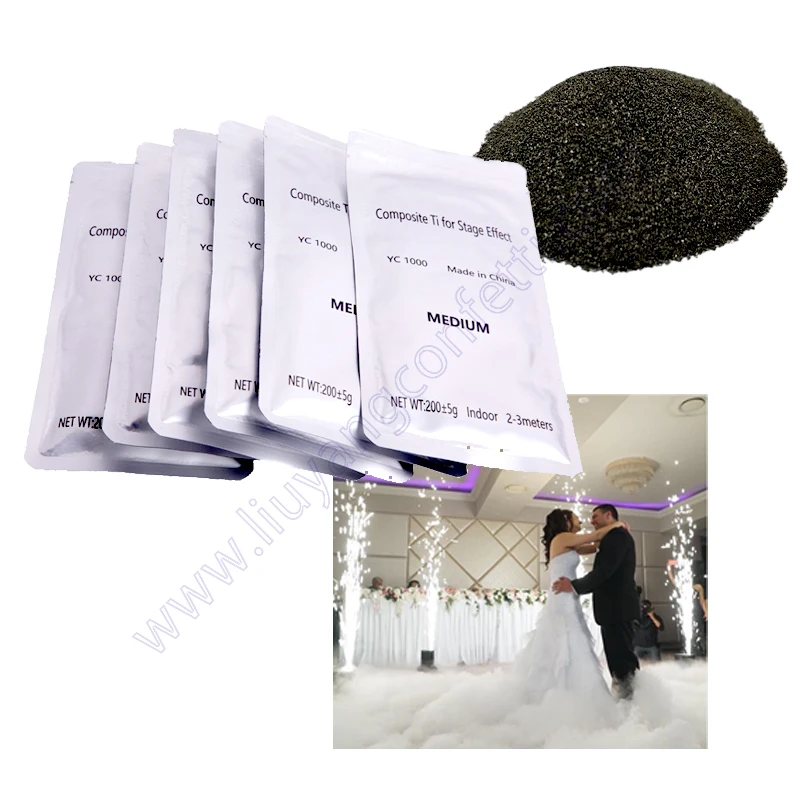 Wedding DJ Bag Ti Cold Spark Machine Dust Sparklur 200g Composite Metal Granule Indoor Stage Light Effect Party Event Show Bride