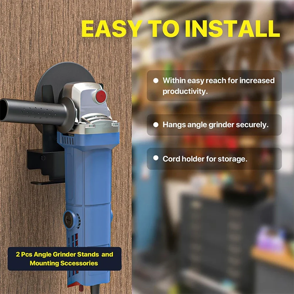 1-2Pcs Angle Grinder Holder Polisher Holder Storage Rack Wall Mounted Bracket for Homes Shops Workbenches Hand Sander Tool-angle grinder bracket