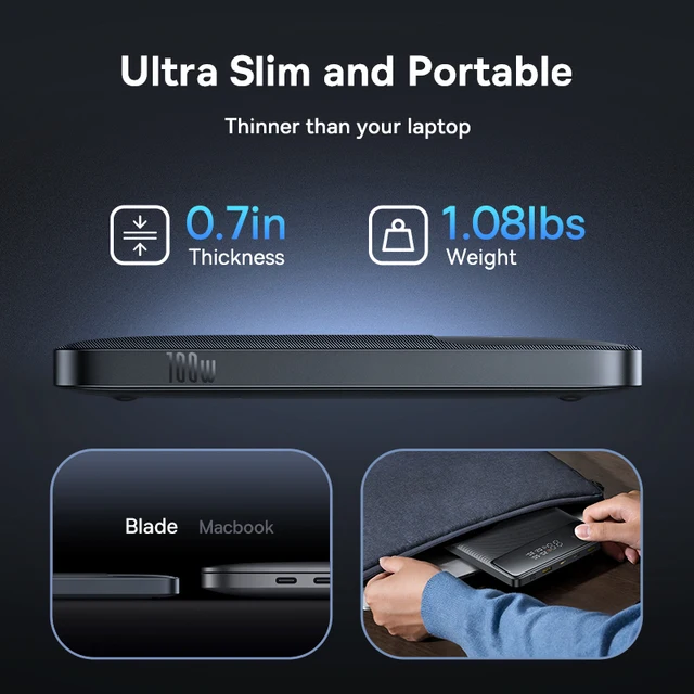 Baseus 100W Power Bank, 20000mAh, PD Fast Charging for Laptops & Phones 6