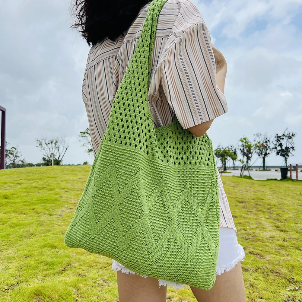Summer Bag for Women Shoulder Aesthetic Tote Bags for Women Beach Bag Raffia Crochet Causal Shopper Bag Hobo Shopping Handbag