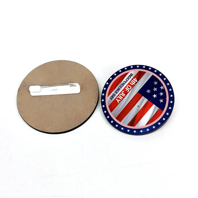 Factory Price !!! 100pcs/lot Sublimation Blank MDF Wood PIN Name Tag ID Card DIY Craft Sublimation Transfer Heat Press Dye Ink factory price 100pcs lot sublimation blank pin name tag id card diy craft sublimation transfer by heat press dye ink