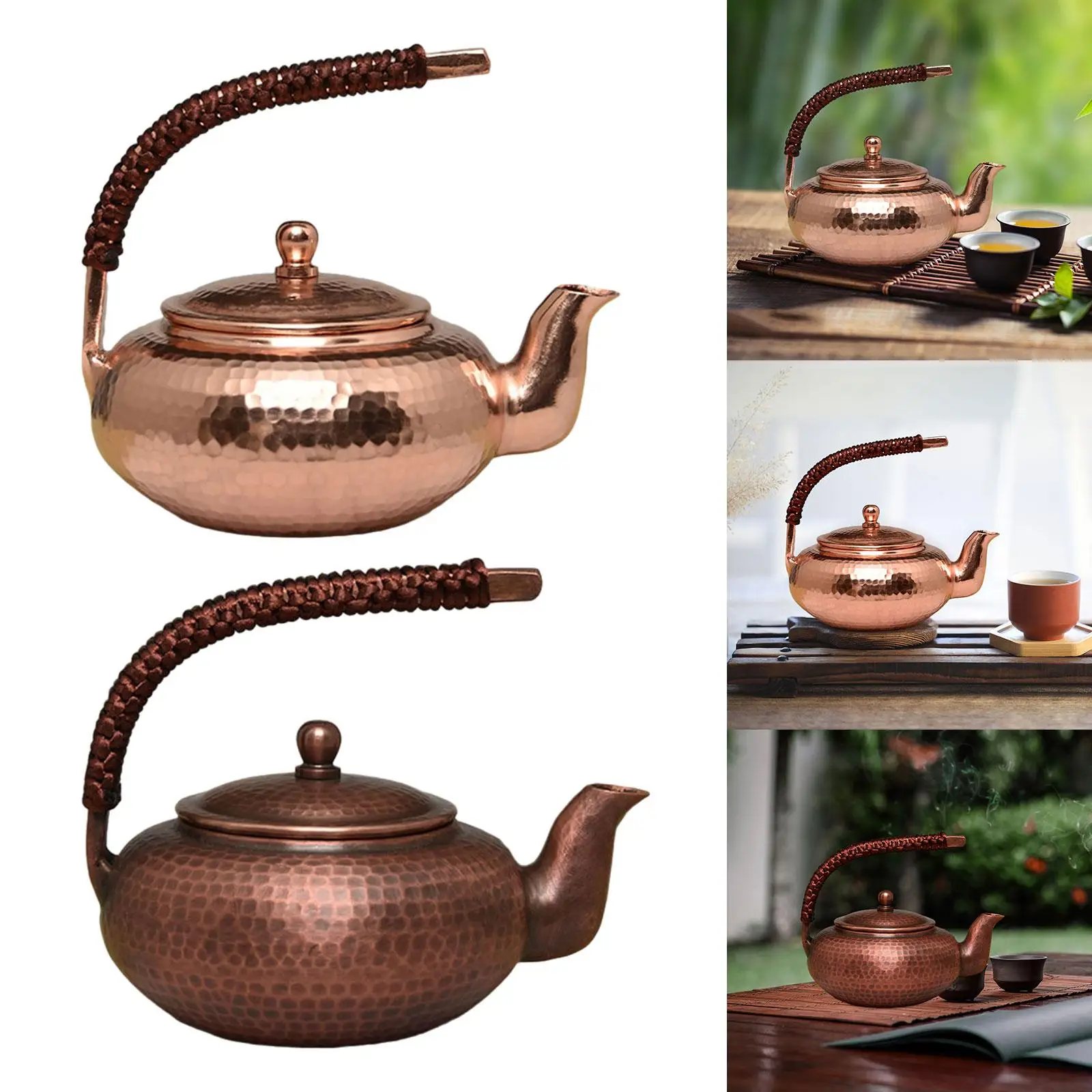 Copper Teapot Half Moon Handmade 500ml Traditional Copper Kettle Teapot