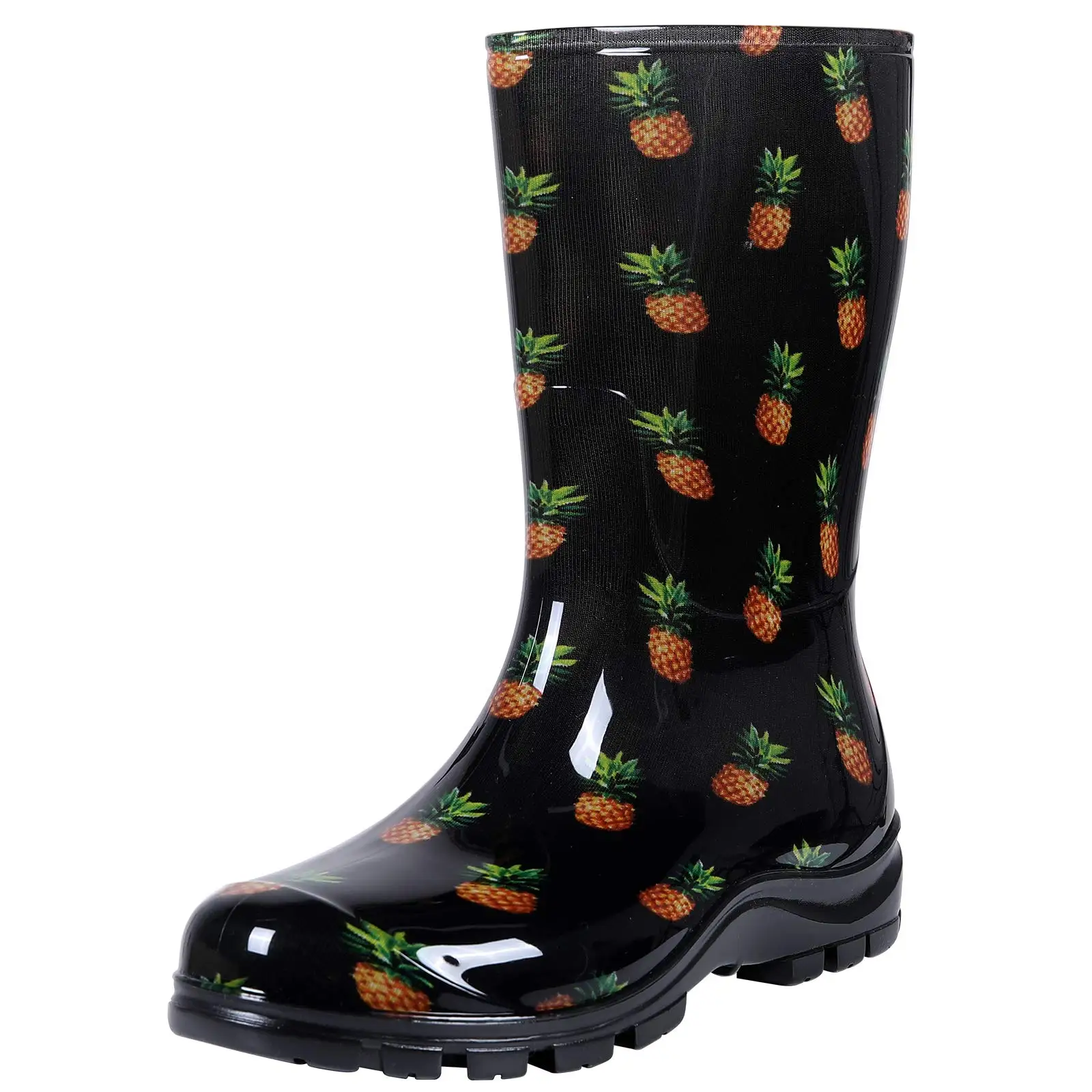 Litfun Summer Rain Boots For Women Fashion Printed Rain Shoes Outdoor Work Anti-Slip Waterproof Boots Comfortable Rubber Shoes