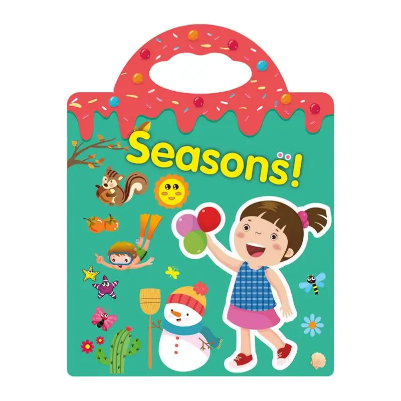

Toddler Sticker Book Reusable Portable Static & Adhesive Stickers Book Educational Learning Toys For Boys/Girls Age 2 3 4 5Ocean