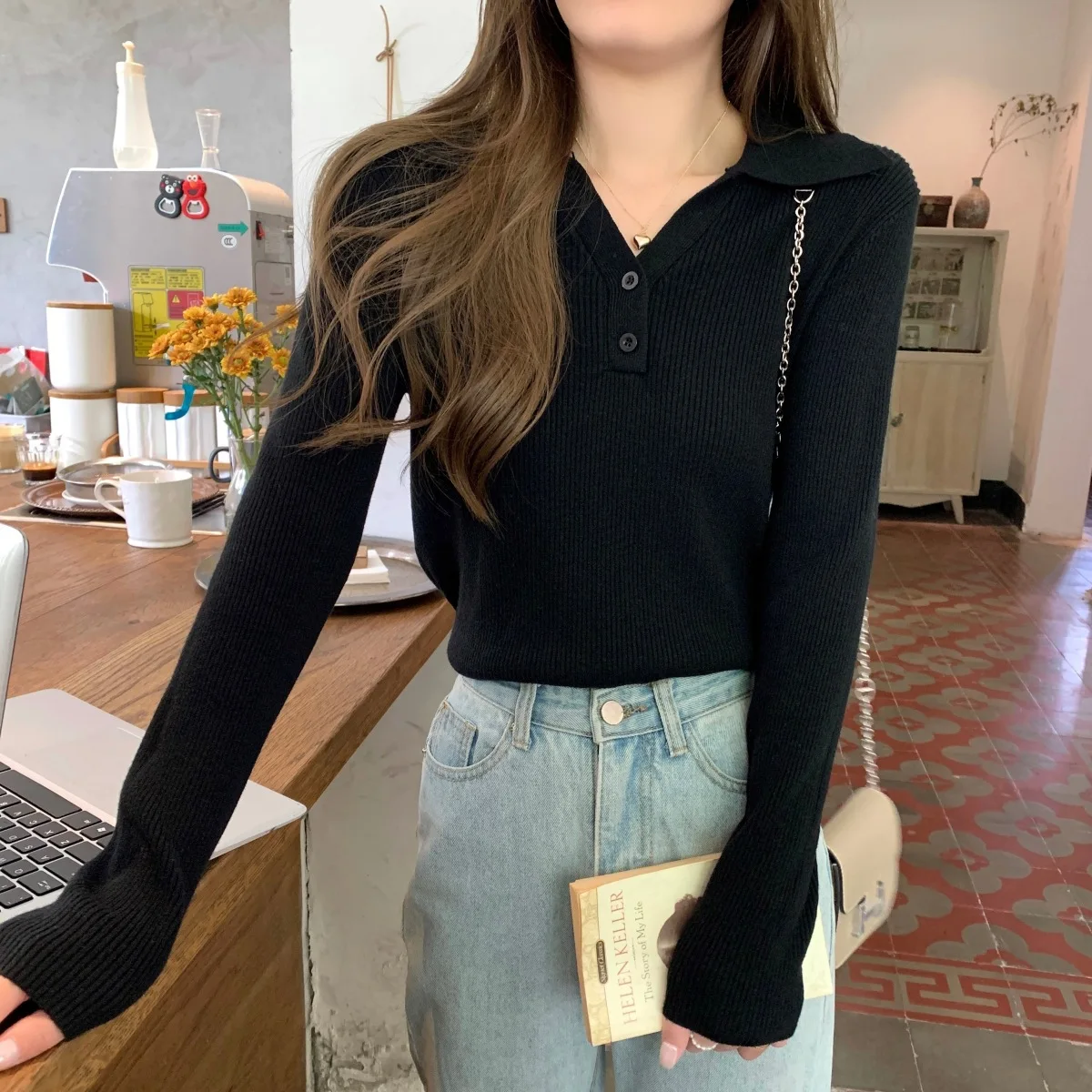 Autumn Female Knitted Sweater Tops