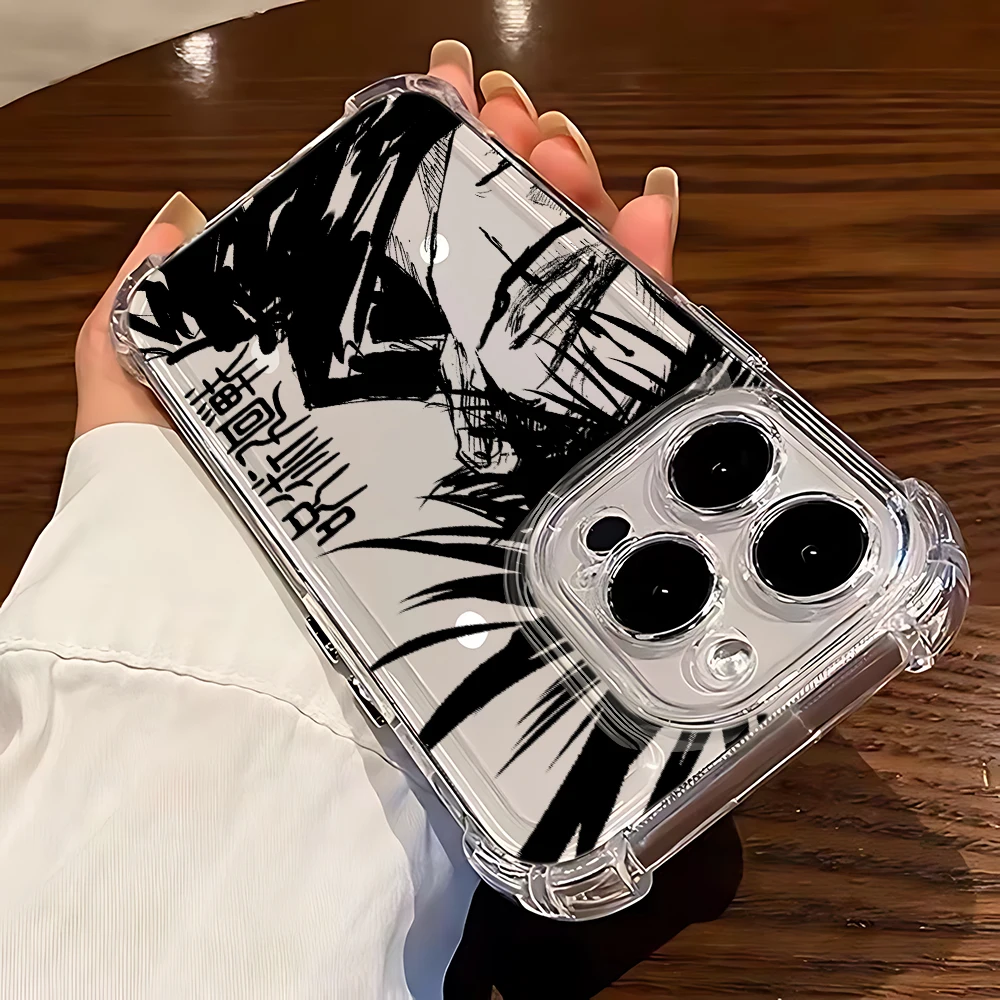 Anime Cool Jujutsu Kaisen Anti-Fall Clear TPU Phone Case