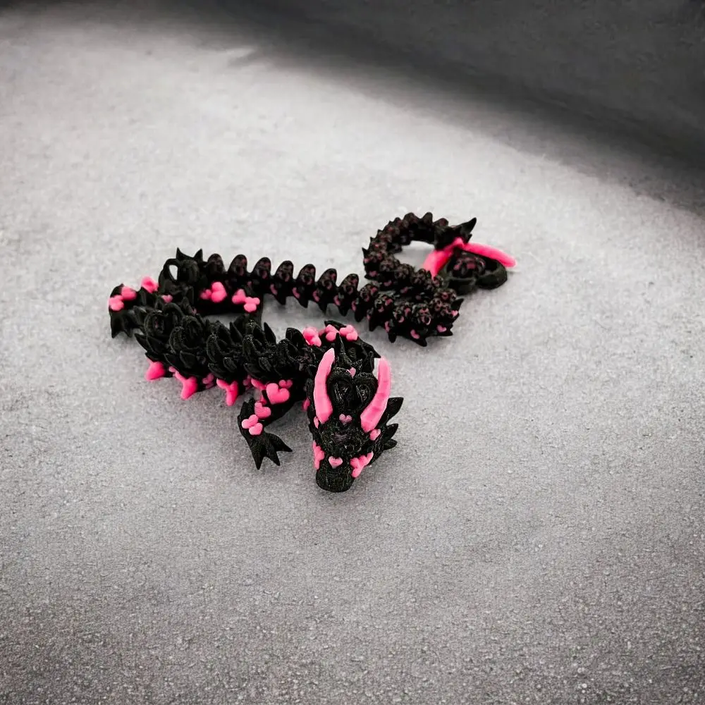 시뮬레이션된 눈을 가진 3D 프린팅 드래곤, 중국 용, 레이저 3D 프린팅 디세라톱스 드래곤, 유연하고 회전 가능한 3D 관절형 드래곤 장난감