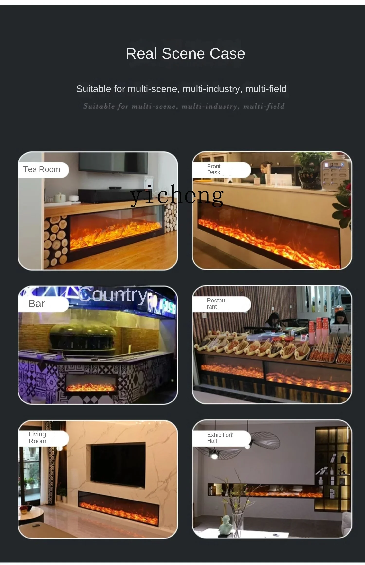 Tqh Electronic Fireplace Decoration Embedded Fireplace Core Simulation Flame Electric Heater
