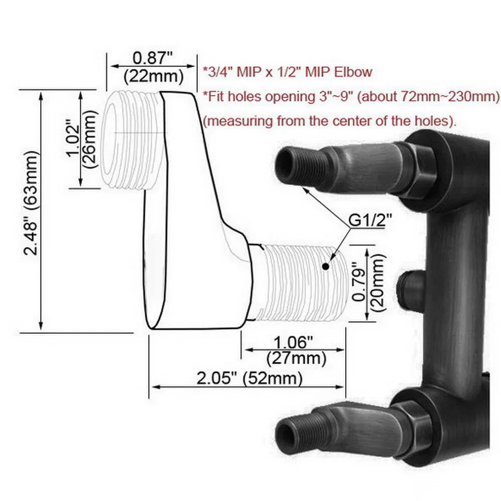 Bathroom Accessory Antique Brass Claw Foot Wall Mounted Bath Tub Rain Shower Faucet Adjustable Adapter Swing Arms ahh300