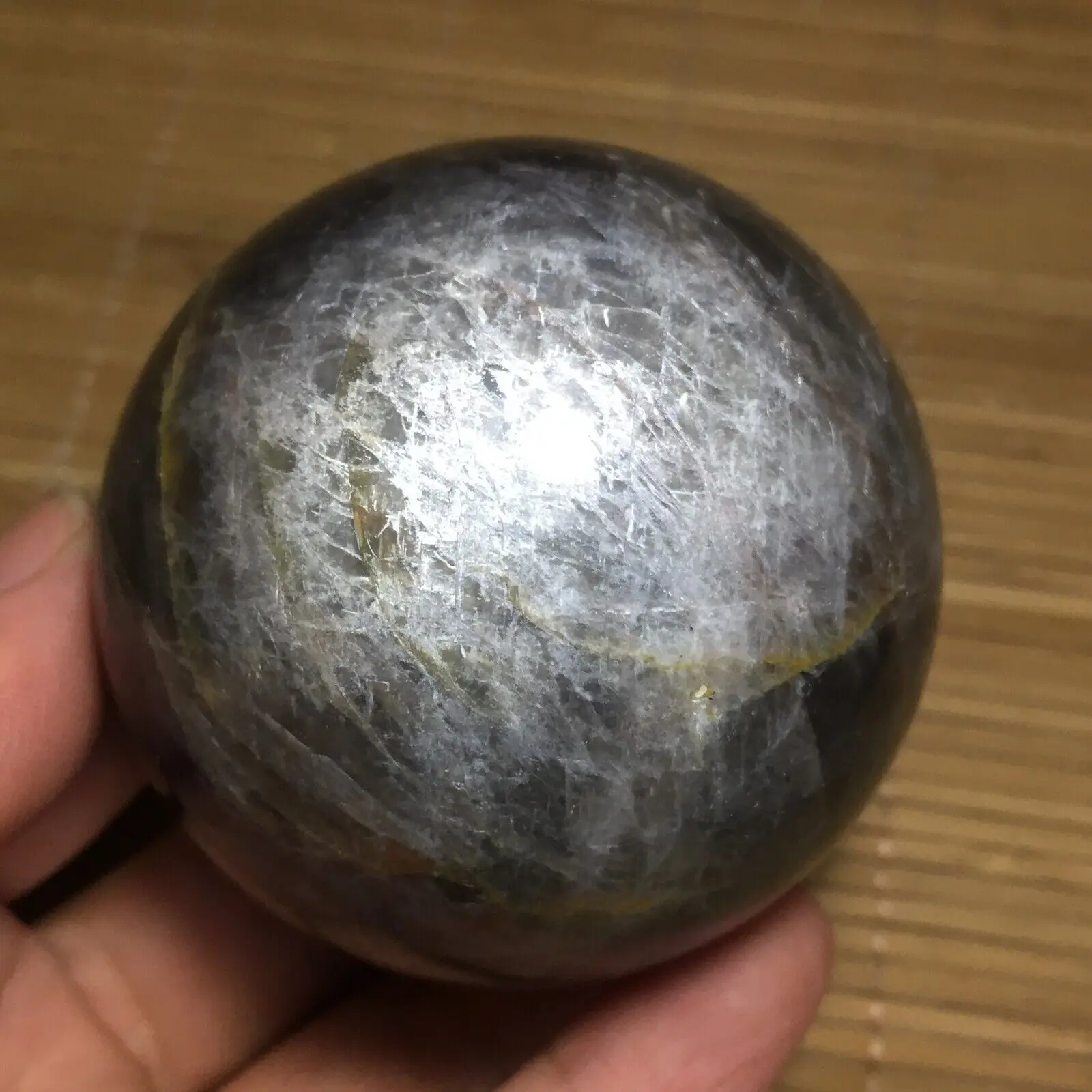 

Natural Gray Moonstone Quartz Sphere, Crystal Ball, Massage Healing