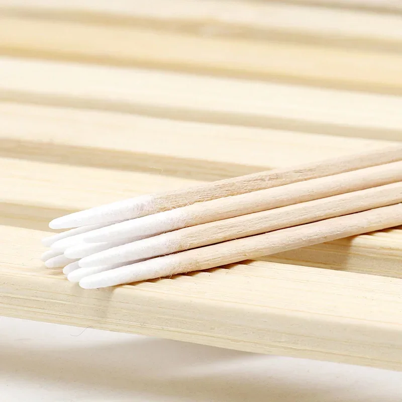 

Disposable Ultra-small Cotton Swab 100pcs Lint Free Micro Brushes Wood Cotton Buds Swabs Eyelash Extension Glue Removing Tools