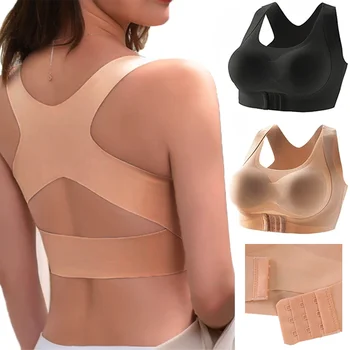 Women's Underwear Adjustable Push Up Brassiere Shockproof Sports Vest Corsets Pull up Anti-sagging Bras Pad Cross Back Bralettes