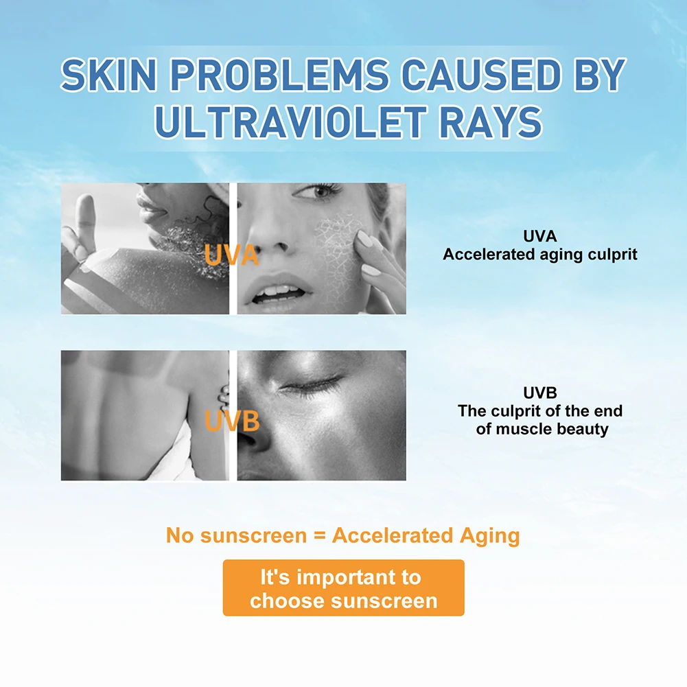 50ml Body Sunscreen SPF Refreshing No-Greasy Isolation Sun Screen Cream Natural UV Protection Cream For Women Men