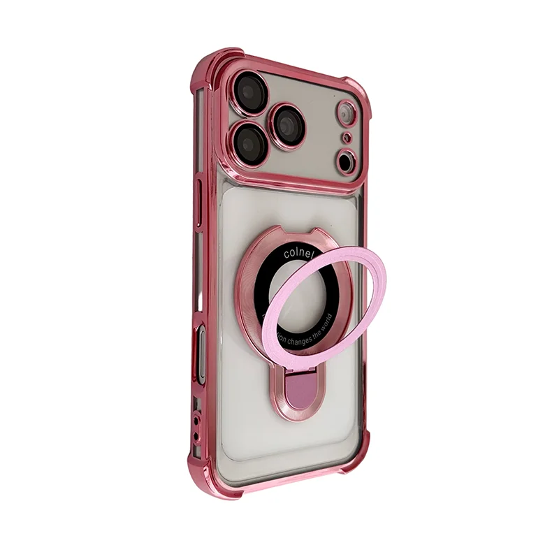 Magnetic Phone Case with Anti-Drop Lens Protection and Folding Bracket