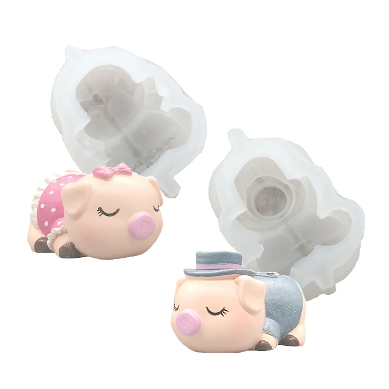 

3D Cute Drool Pig Mousse Silicone Mold Birthday DIY Hooded Pig Chocolate Cake Decorating Kitchen Baking Accessories