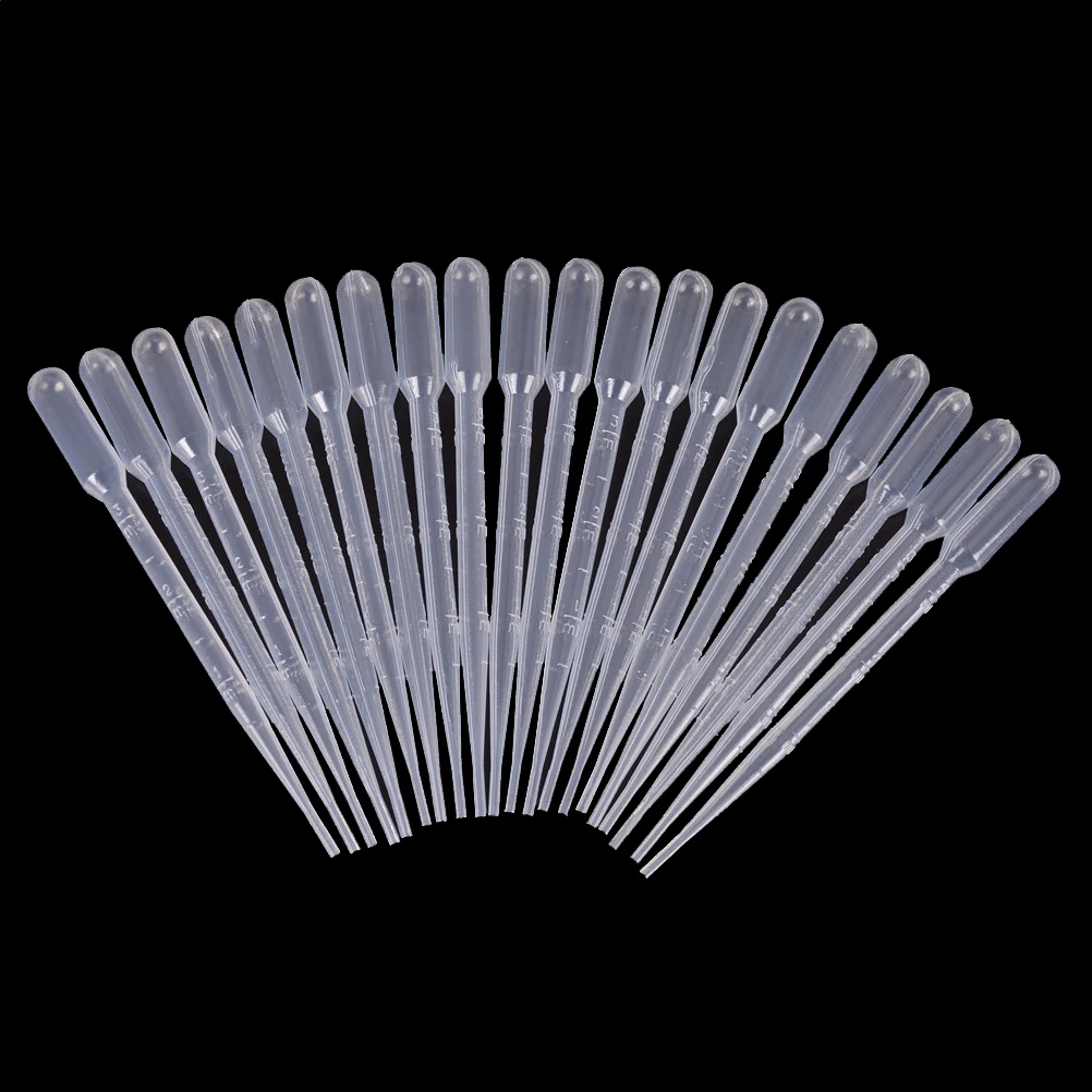 

20pcs/set 3ML Disposable Plastic Eye Dropper Set Transfer Graduated Pipettes Lab Supplies Pasteurized Pipettes