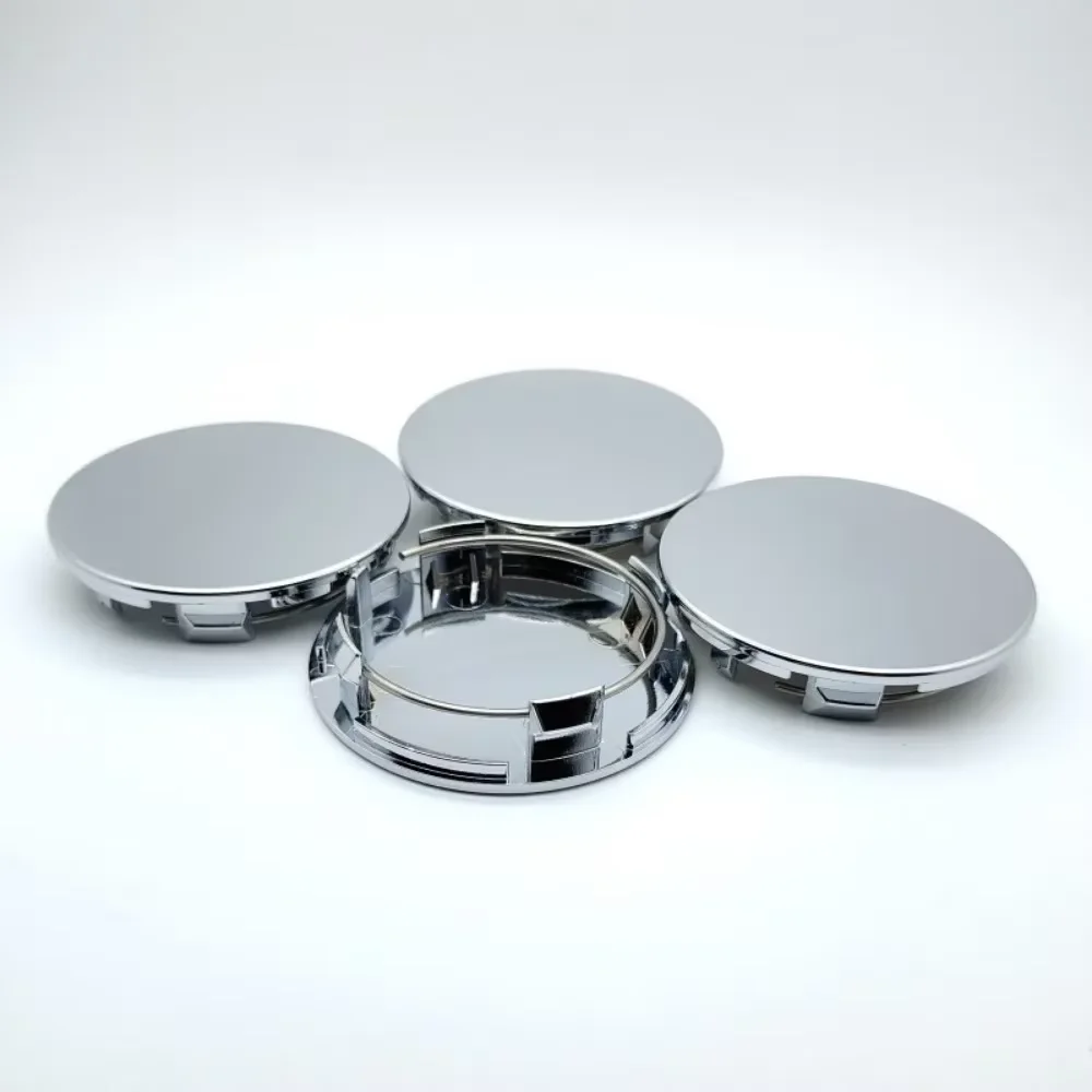 Set of 4 ABS 70mm Car Wheel Center Caps - Stylish Hubcaps with Badge Emblem