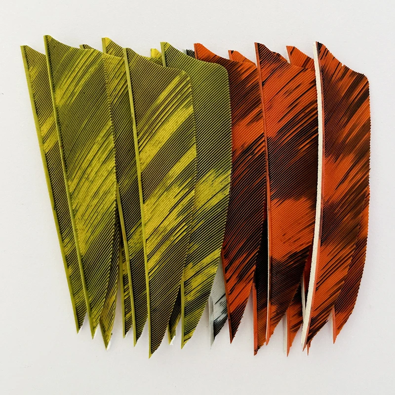 50Pcs 3 Inch Arrow Feathers Fletching Shield Cut Right Wing Ink Painting Turkey Feather Vanes Archery DIY Accessories 3