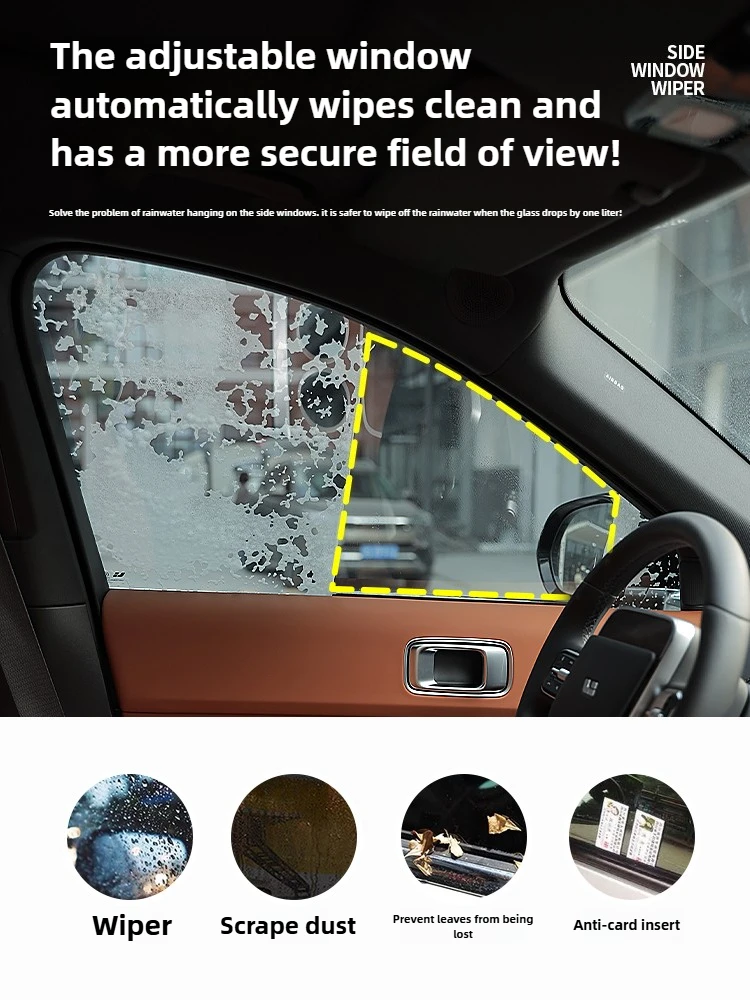 For Changan Deepal SL03/S7 Car Side Window Wiper Glass Wipers, Rubber Rainproof Fogproof Window-Lifting Double Wiper Strips detail image 4