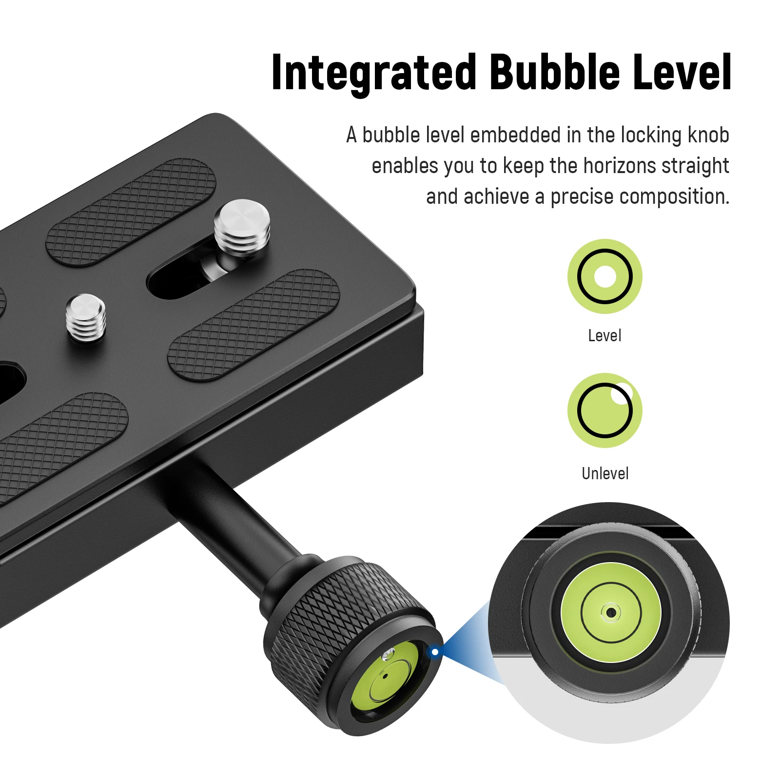 Quick Release Plate with Clamp Adapter Set QR Plate with Clamp Bubble Level For
