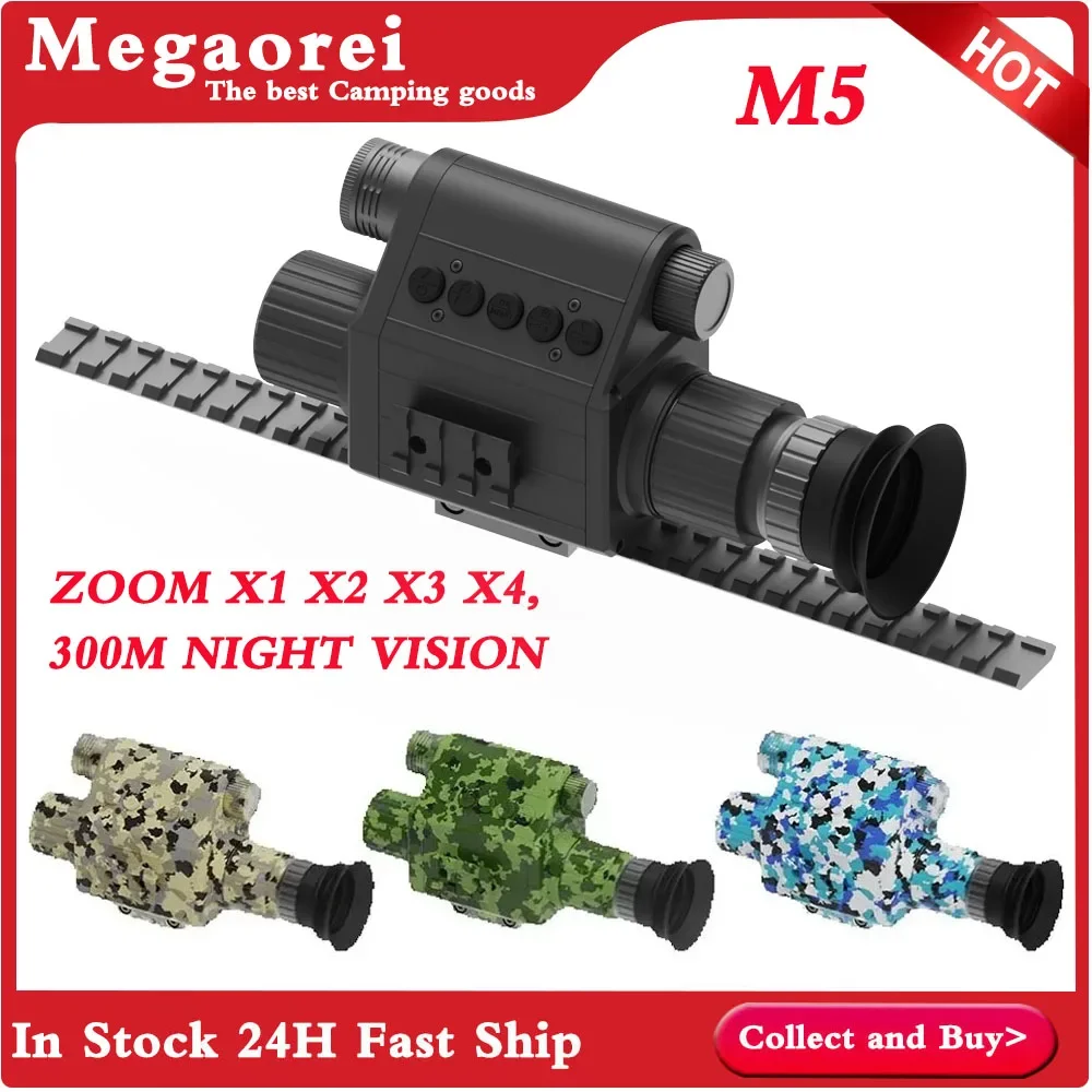 

Megaorei M5 1080P Monocular Infrared Digital Night Vision Scope 4X Zoom Hunting Camera Day And Night Use Tactical Telescope