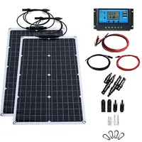 Kit de système de panneaux solaires flexibles 1000W, chargeur de batterie 12V, contrôleur 100A complet pour la prise en charge extérieure de la maison 3