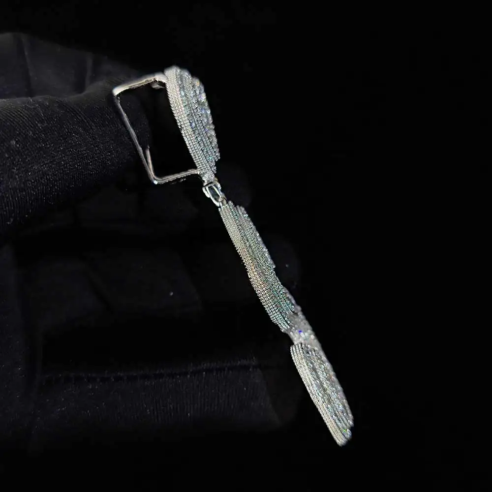 New Arrival Heart Hook Letter Pendant Square Cut CZ Stone Iced Out Diamond Letter Pendant Custom Name Necklace