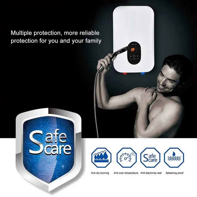 Instant Water Heater Tankless Water Heater Shower 220v Bathroom 6500w