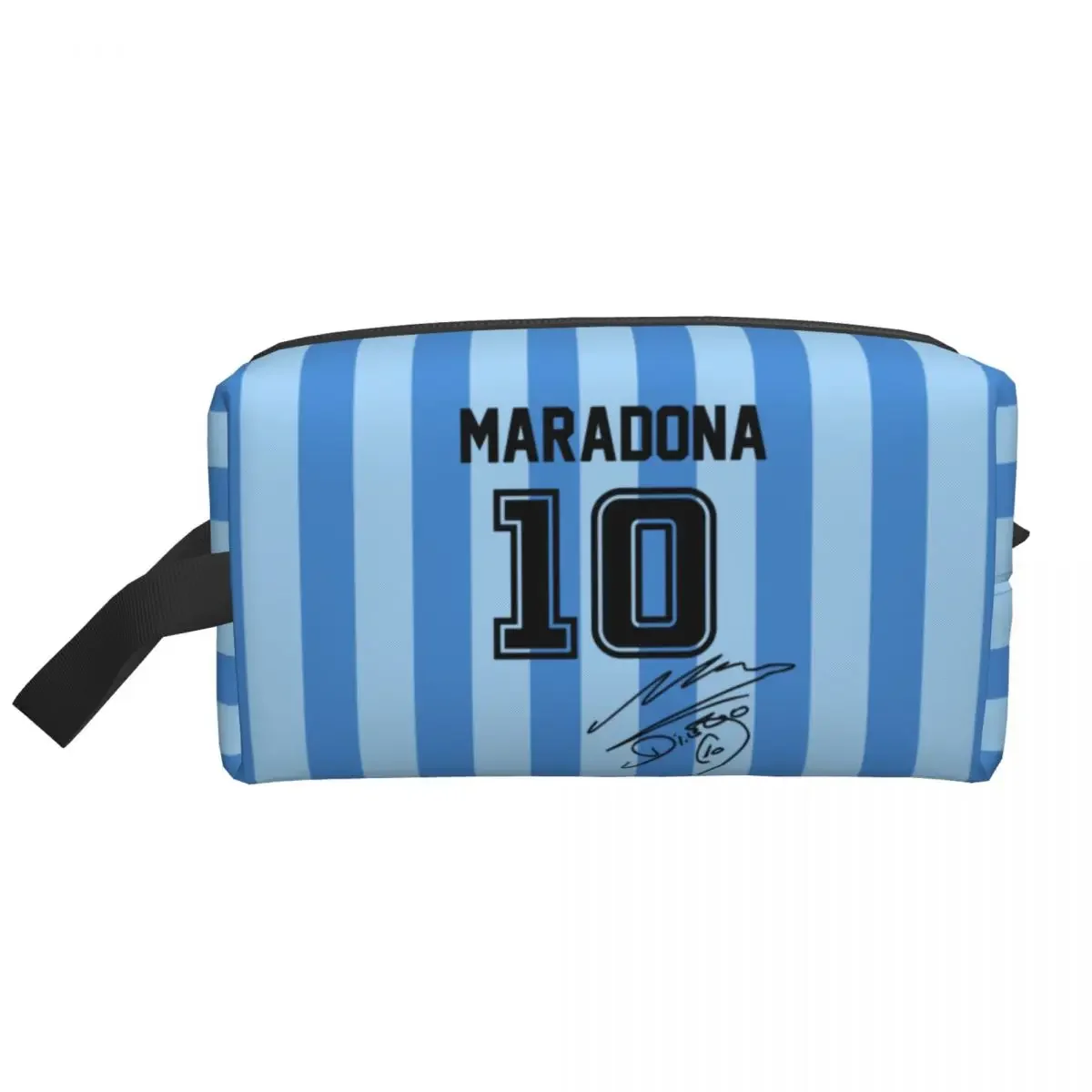 Fashion Argentina Soccer Legend D10s Diego Maradona Travel Toiletry Bag Women Cosmetic Makeup Organizer Beauty Storage Dopp Kit 2