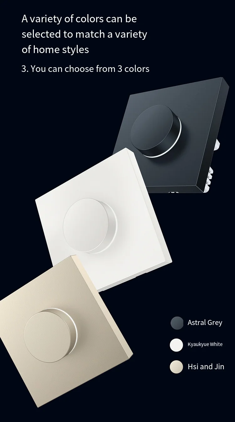 Smart Dimmer Wireless Switch H1 Zigbee 3.0 Neutral Zero Line Grey Rotary Remote