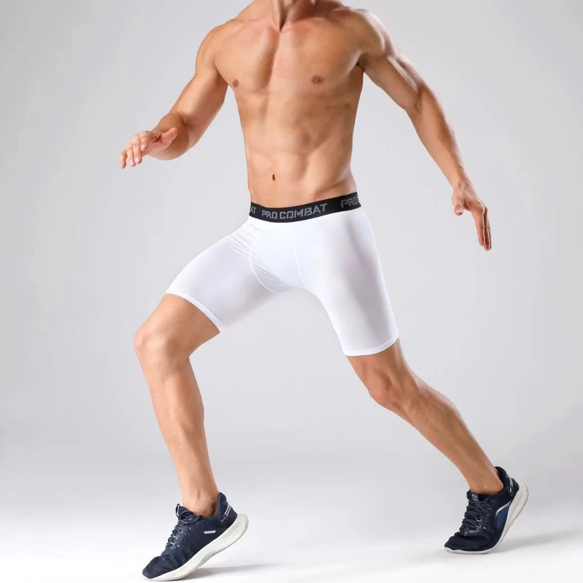 Black Compression Shorts Men Spandex Sport Shorts Athletic Workout Running Performance Baselayer Underwear