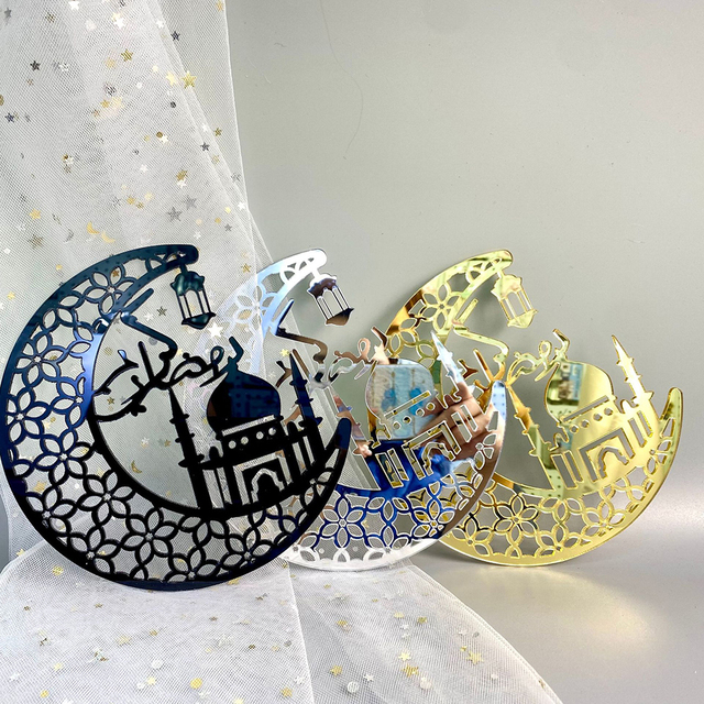 EID Acrylic Wall Sticker 2022 Ramadan Decor for Home Islamic Ramadan Kareem Muslim Party Decor Eid Mubarak Gifts Eid Al Adh
