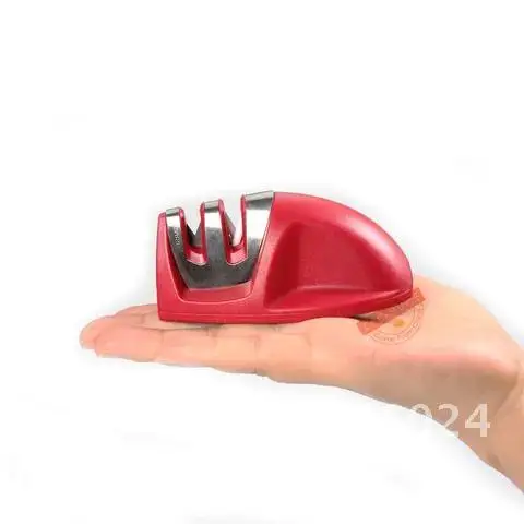 

Portable 2-stage Kitchen Knife Sharpener with Comfortable Non-Slip Grip, Kitchen accessories Black / Red