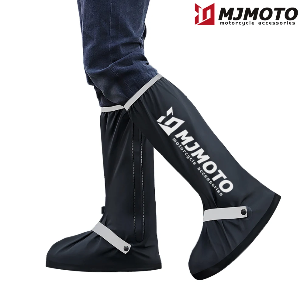 Motorcycle Rain Boot Covers Waterproof Windproof Motorcycle Rain Boots Riding Shoe Cover Reflective Riding Shoes Reusable Rain Snow Non-slip