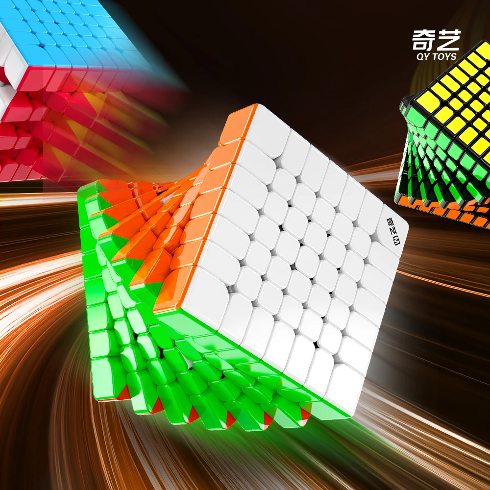 【Premium Quality】 Qiyi 7x7 Magnetic Cube Stickerless Professional Fidget Toys Qiyi Warrior 7x7 Cubo Magico Puzzle.