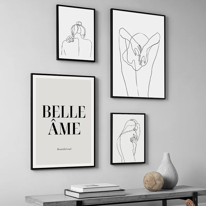 

Abstract Line Sexy Woman Back Posters Simple Figure Wall Art Modern Canvas Paintings Minimalist Picture For Girl Room Decoration