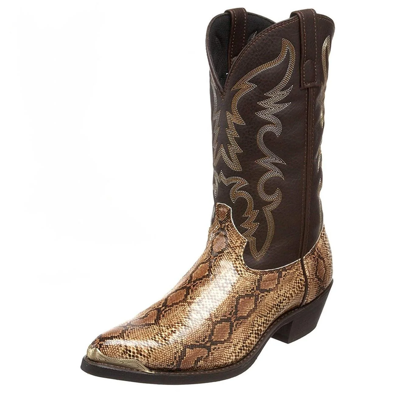 

New 2023 Unisex Cowboy Boots Men Knee-High Motorcycle Boots Retro Pointed-top Western Boots Snake Pattern Women Boots Size 38-48