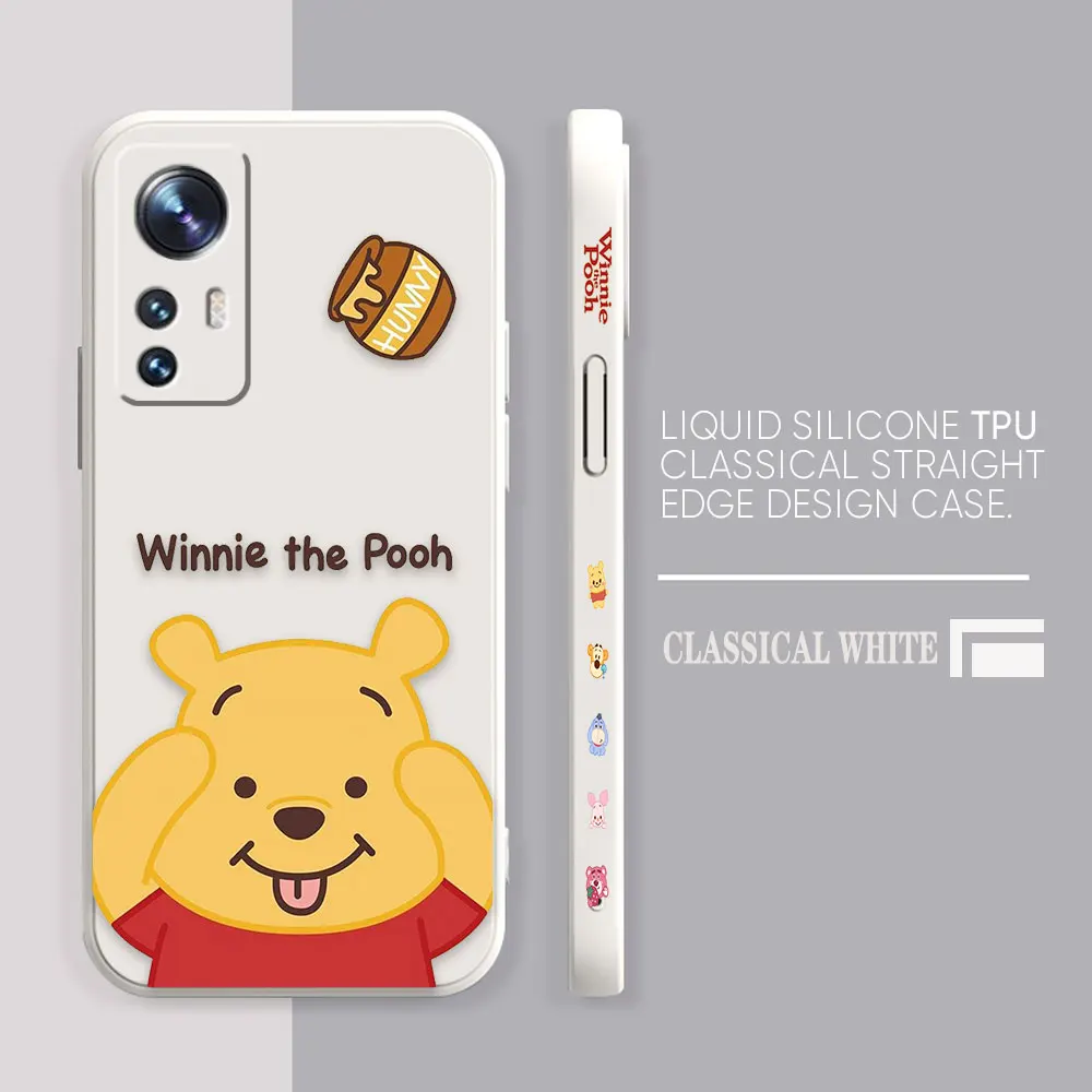 Case For Xiaomi 13 12 12S 11 11T 10 10S 9 9SE 8 Pro Ultra Lite Colour Simple Liquid Silicone Case Anime Winnie Pooh And Piglet