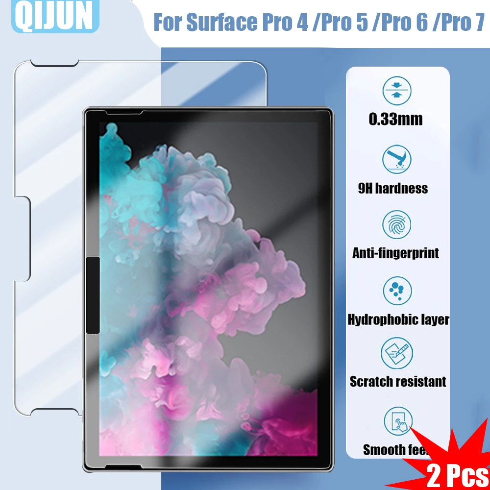 

Пленка из закаленного стекла для планшета Microsoft Surface Pro 4 5 6 7 th pro4 pro5, ударопрочная и устойчивая к царапинам, 2 шт.