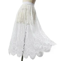 Transparent Sexy Lace Mesh Skirt Elastic High Waist Black White Tulle Mini Skirts Womens Skirt Korean Fashion Women's Skirt 2025 - Image 3