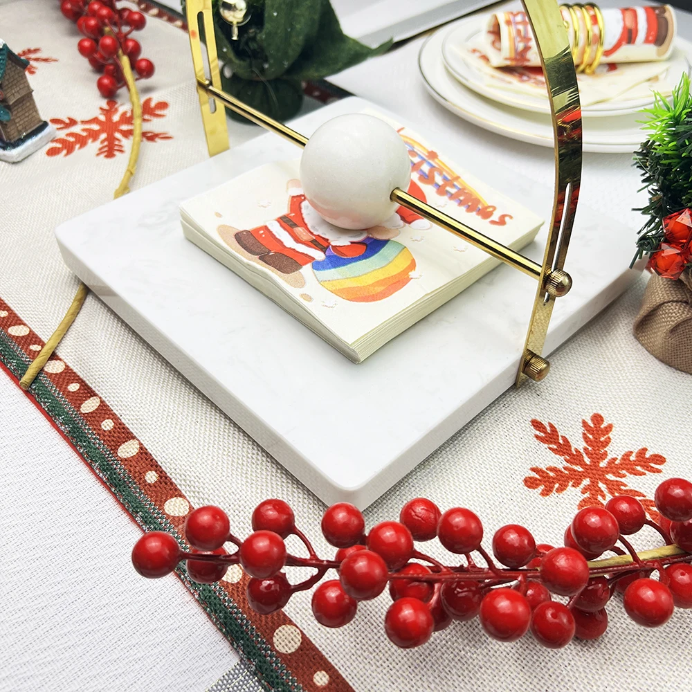 Description Picture 5 of item20pcs/pac Christmas Party Paper Napkins Cartoon Santa Claus Family Party Napkins Disposable Kitchenware Napkins 9 Styles