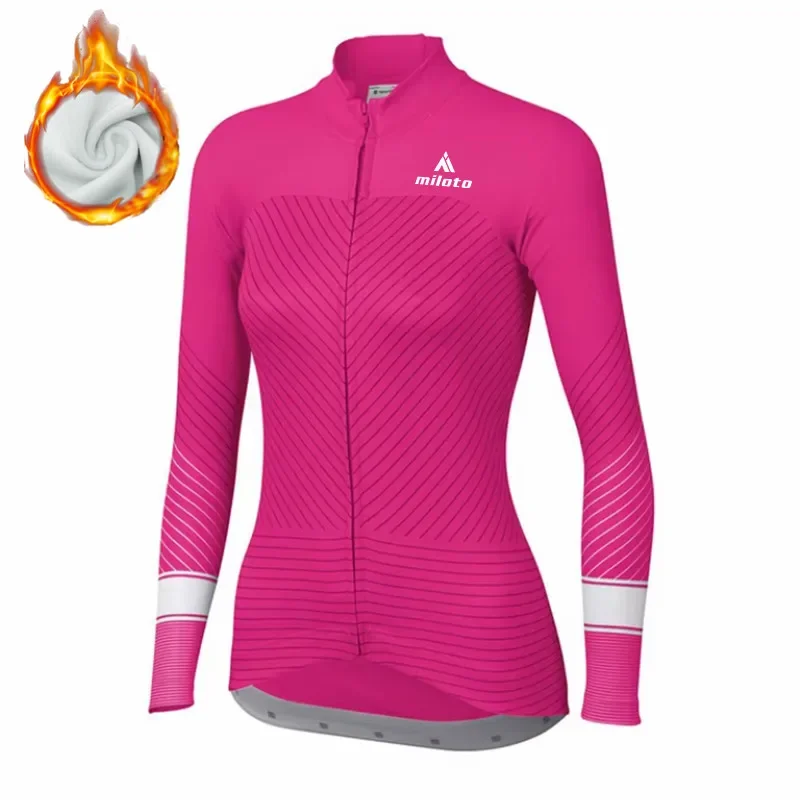 Women Cycling Thermal Fleece Clothing Sets Jersey Jackets