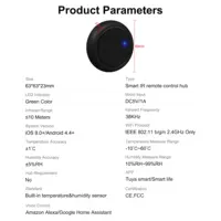 GIRIER Tuya Smart IR Controle Remoto, WiFi Universal Infravermelho Remoto Blaster para AC TV DVD STB, Funciona com Alexa Google Home - Imagem 6